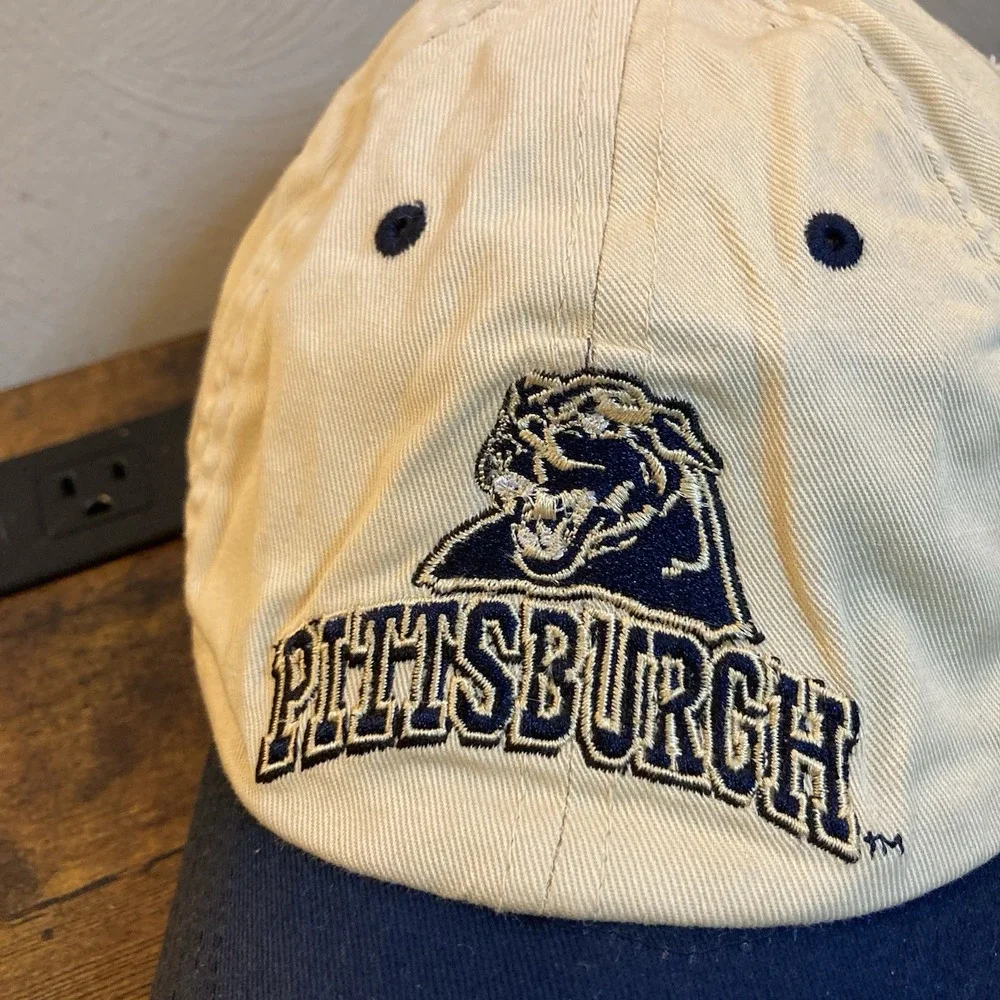 Pitt Panthers Y2K Logo Hat Champion OSFA Strapback Pittsburgh Big East Era Vtg‎